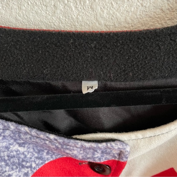 Multicolor Printed Geometric Funky Felt Coat Maxi Jacket Size M - Picture 2 of 11